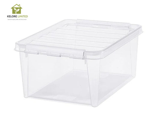 Smartstore 14L Clear Plastic Storage Box With Clip Lid