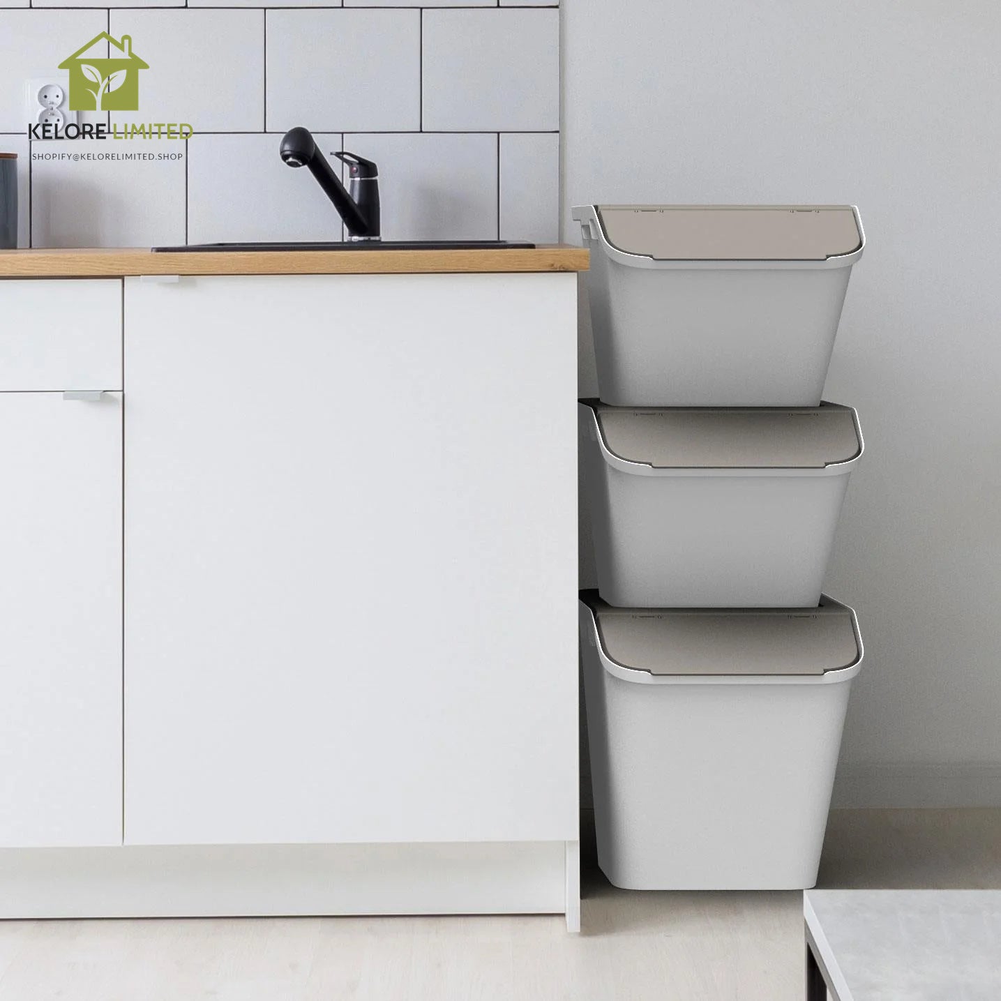 Smartstore Collect Stacking Lidded 37L Recycle Bin - Medium