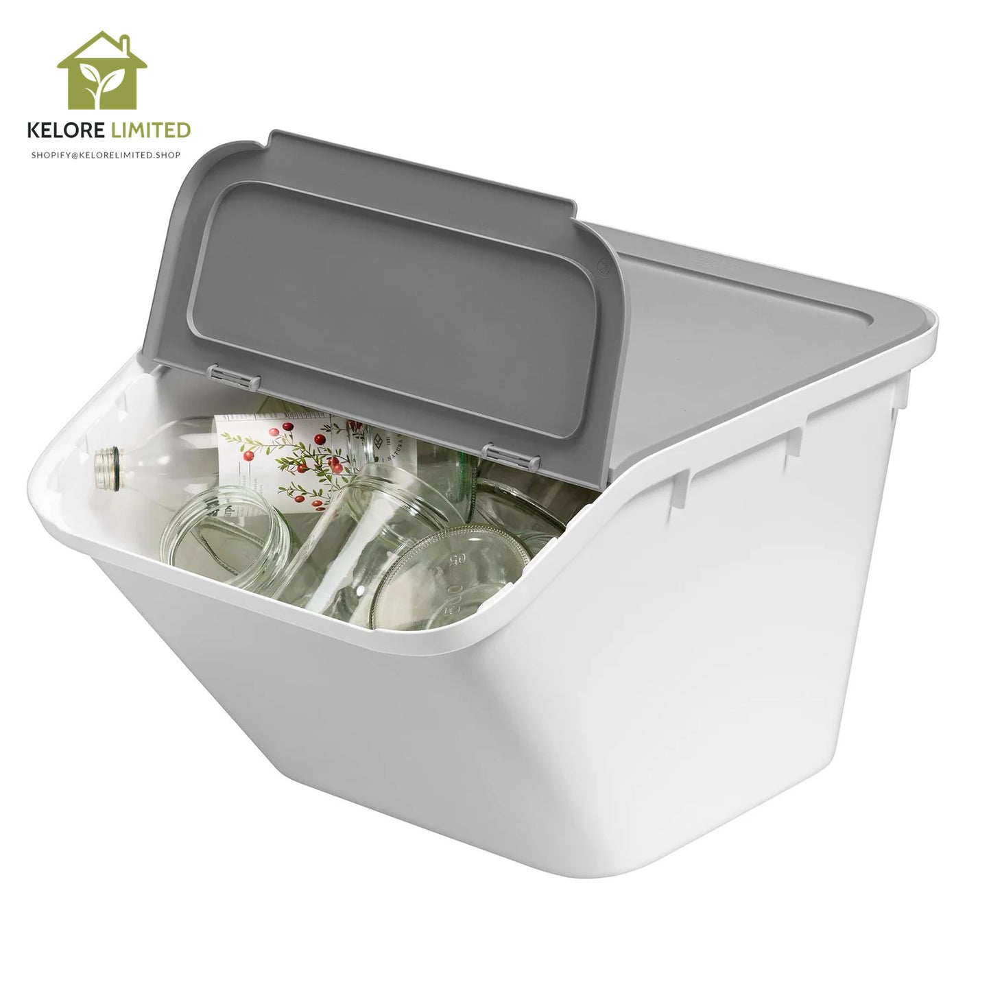 Smartstore Collect Stacking Lidded 37L Recycle Bin - Medium